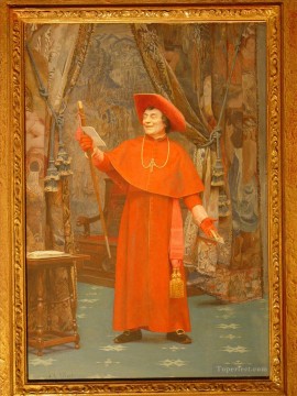 Cardenal leyendo una carta pintor académico Jehan Georges Vibert Pinturas al óleo